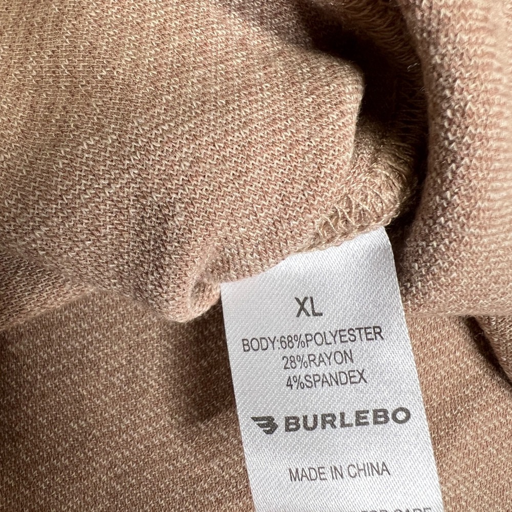 Burlebo Mens XL Western Button Down Shirt Tan Khaki Twill Long Sleeve NWT - Picture 6 of 9